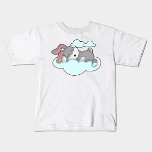 Rabbit Sleeping Clouds Kids T-Shirt